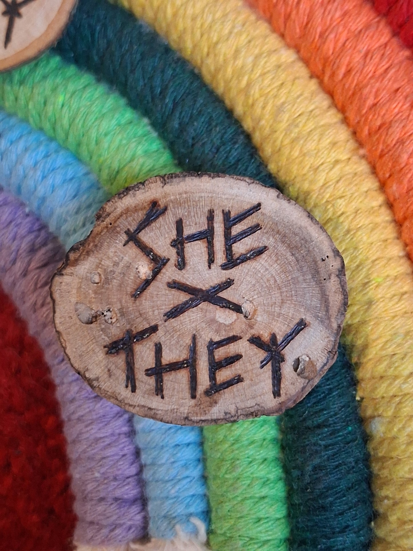 Wooden Pronoun Badge