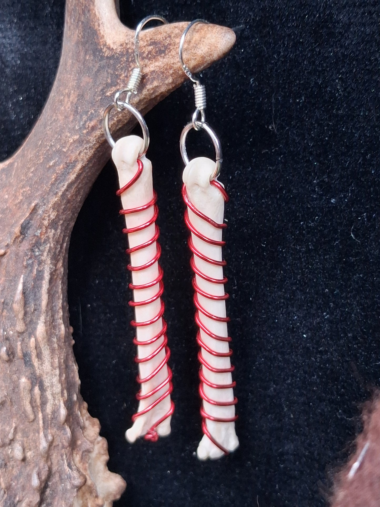 Candycane Fox Bone earrings
