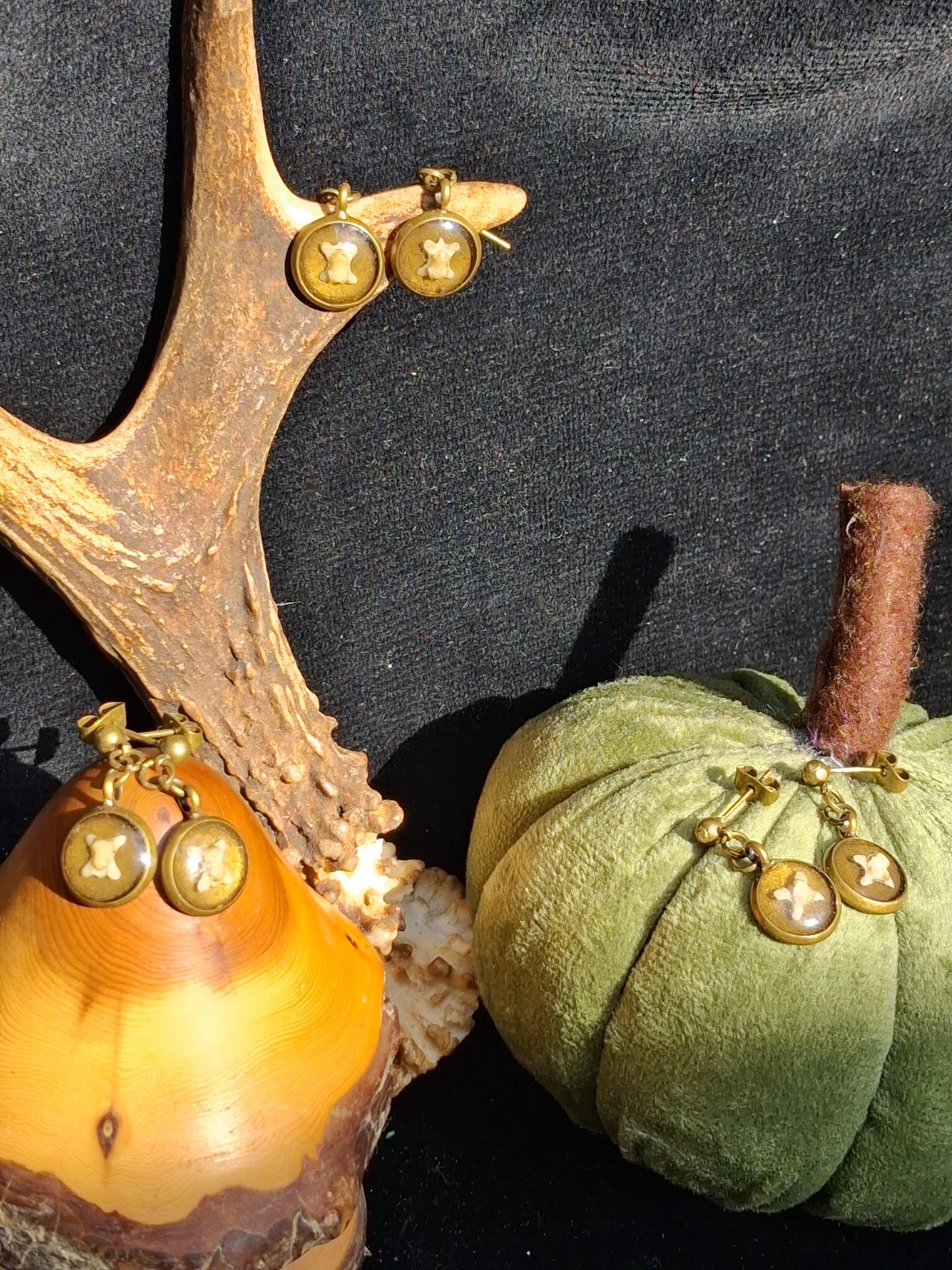 Mouse Vertebrae Drop Earrings