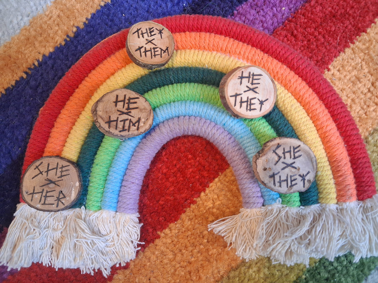 Wooden Pronoun Badge