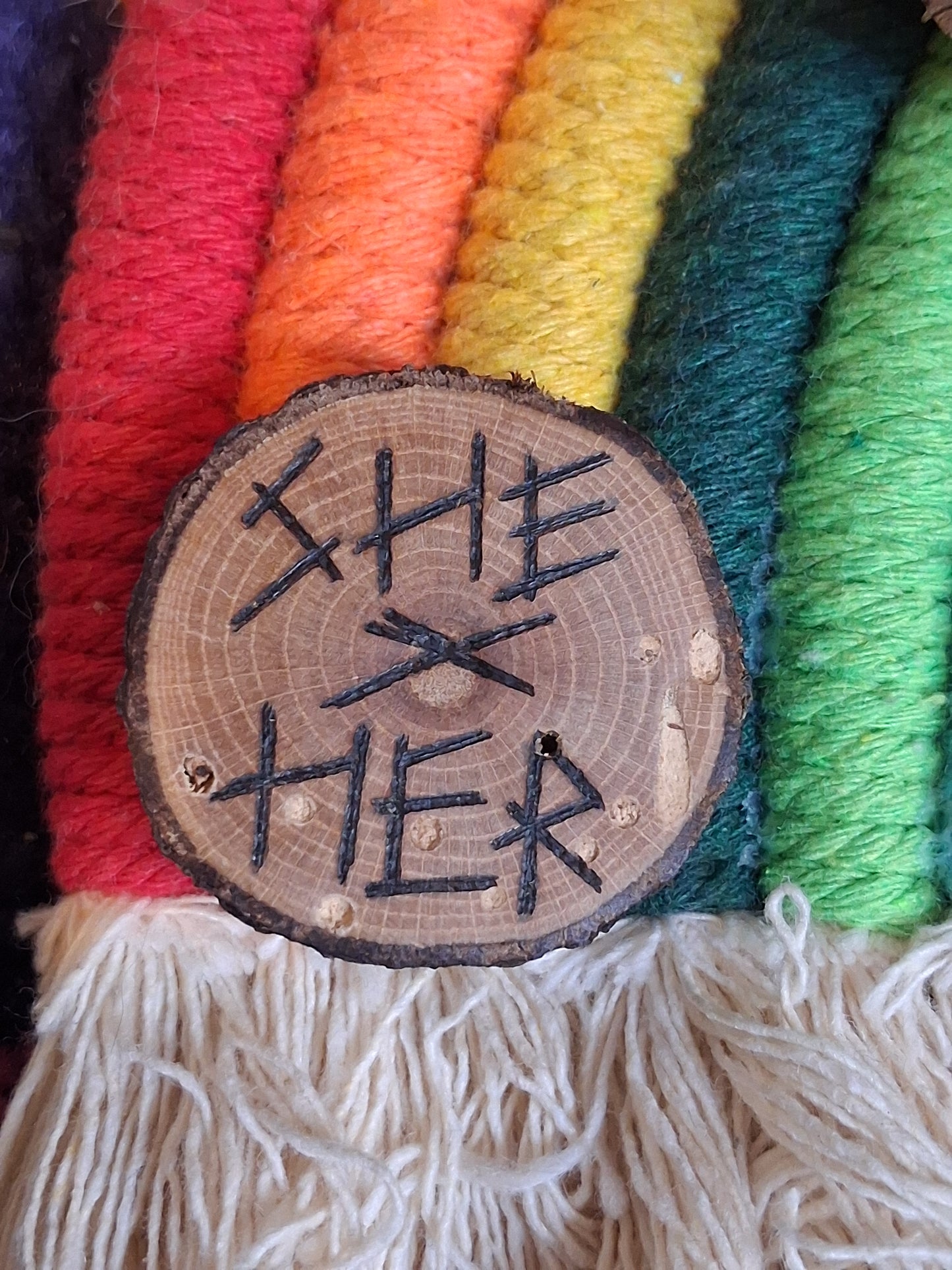 Wooden Pronoun Badge