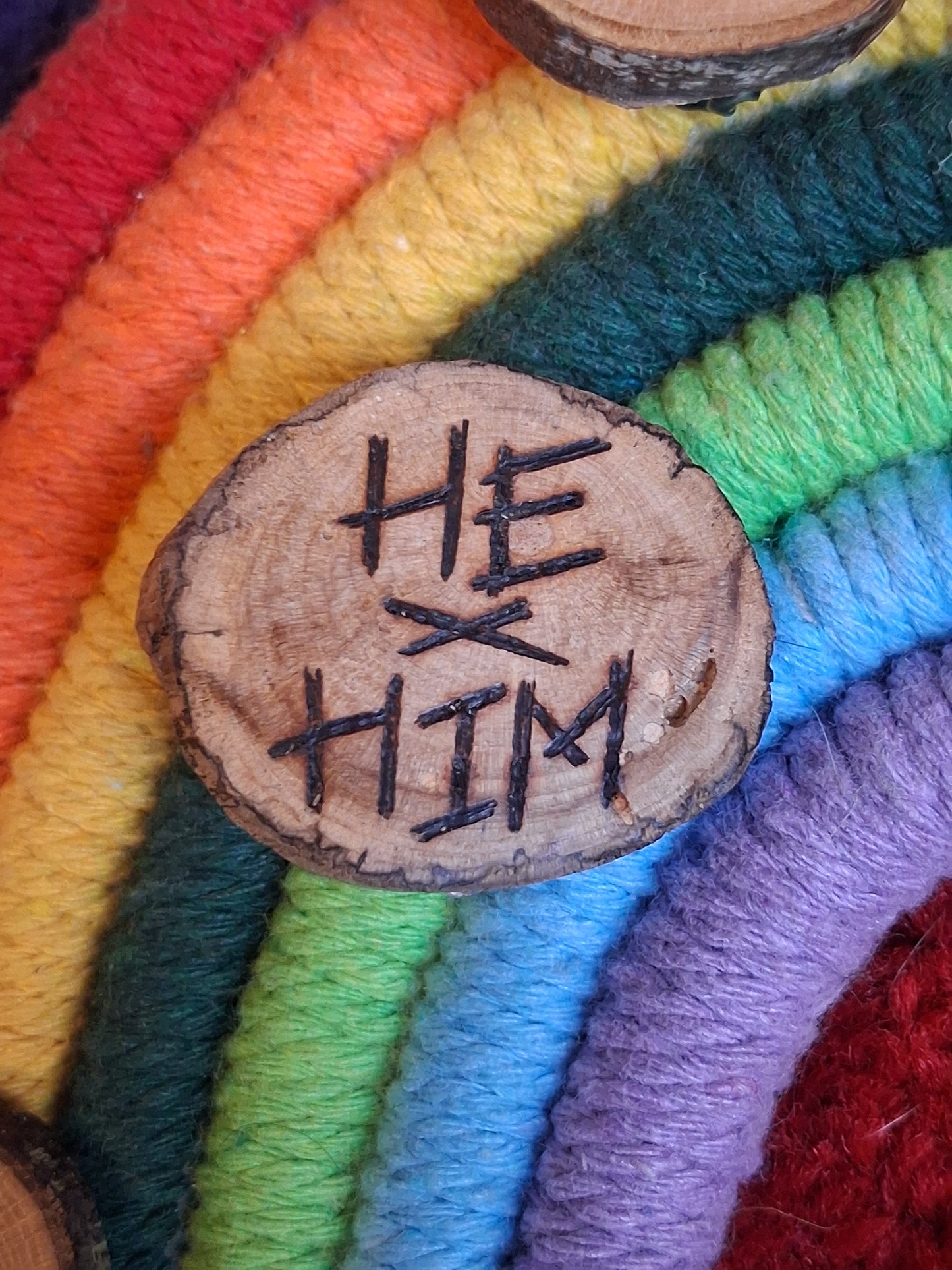 Wooden Pronoun Badge