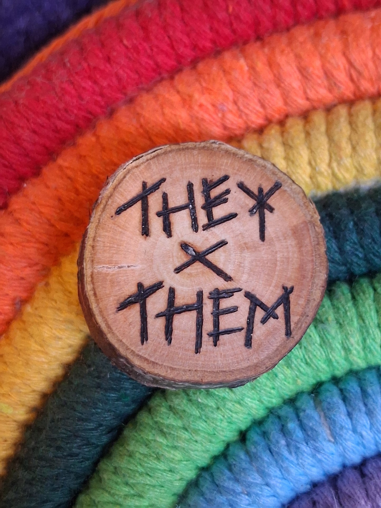 Wooden Pronoun Badge