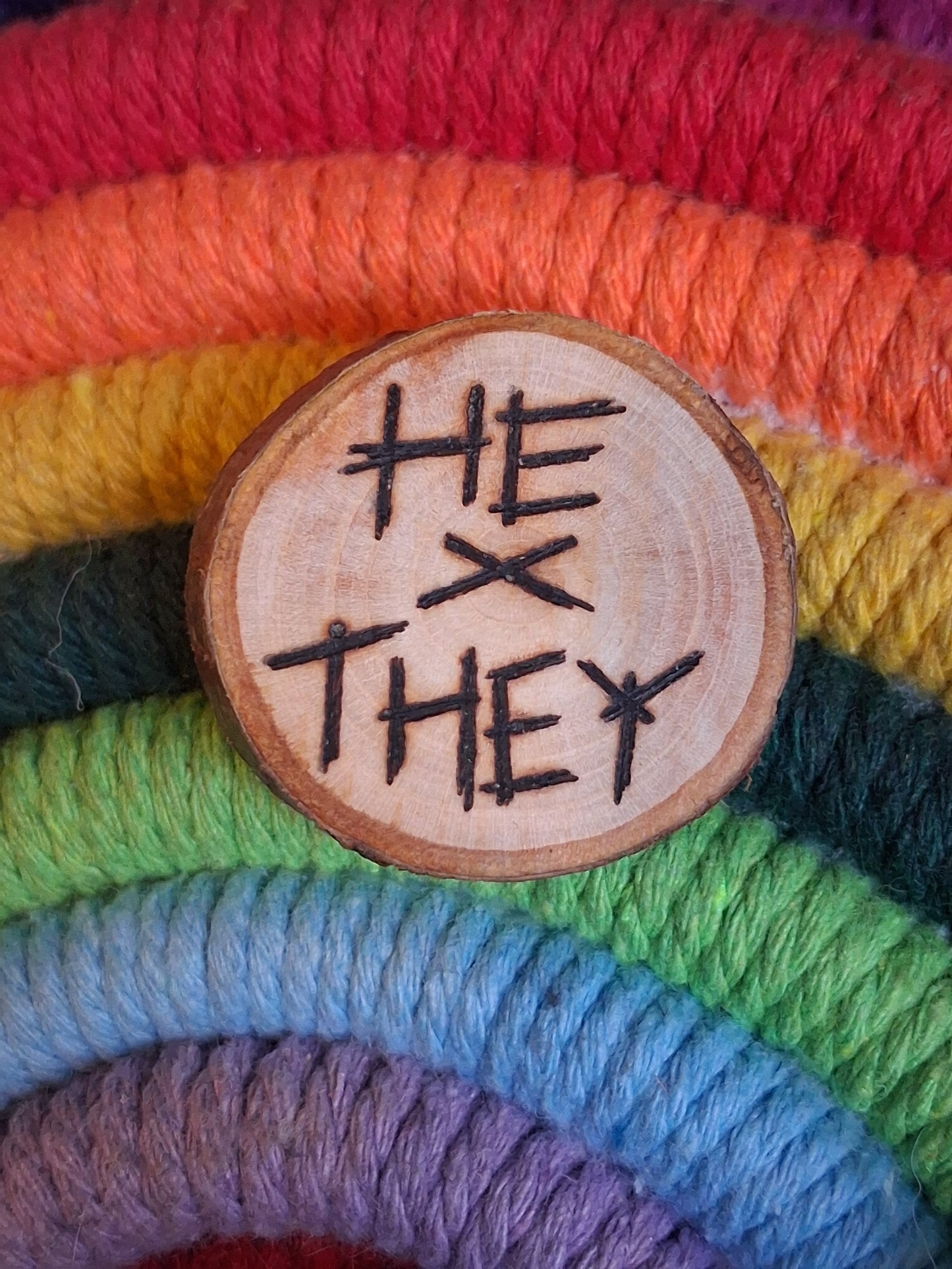 Wooden Pronoun Badge