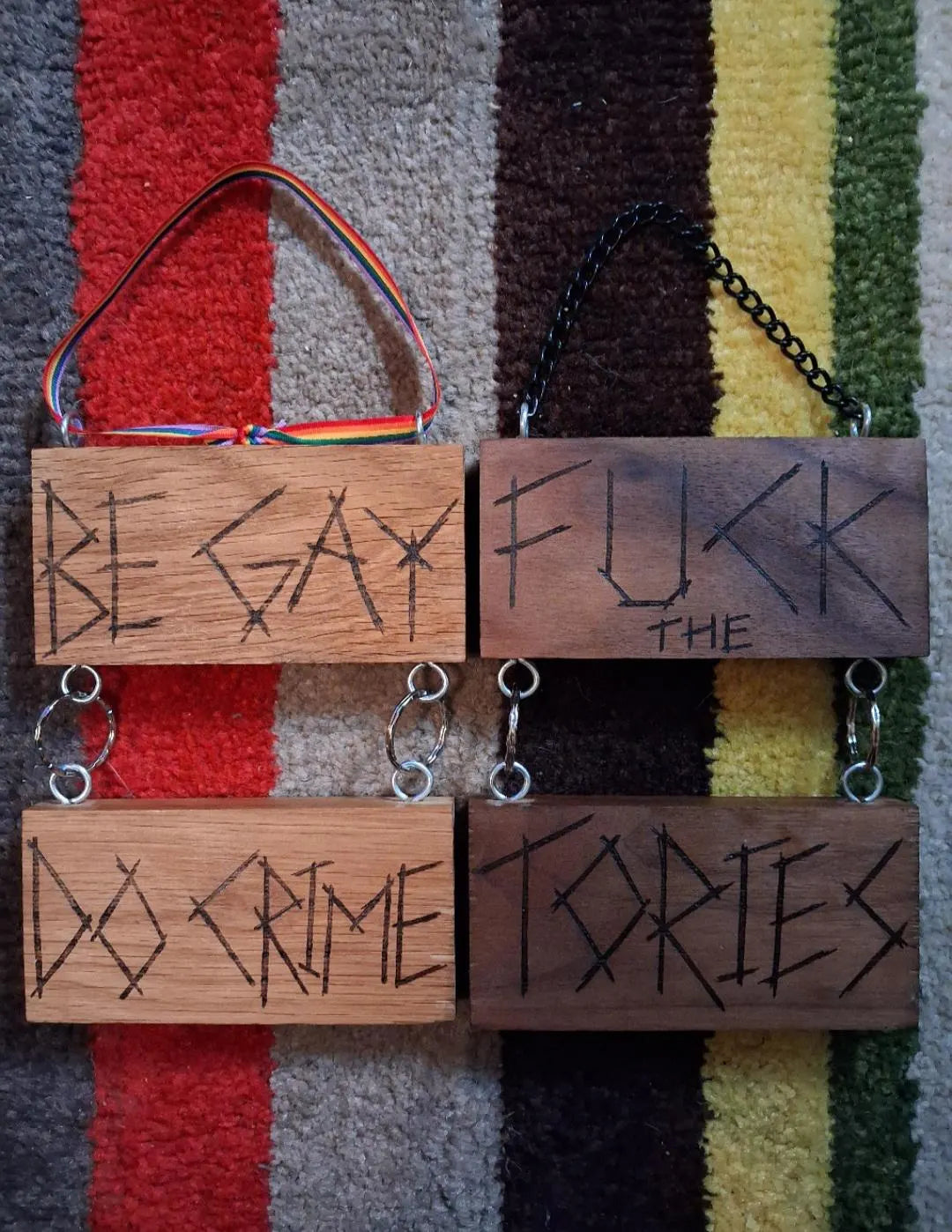 Be Gay Do Crime wall hanging