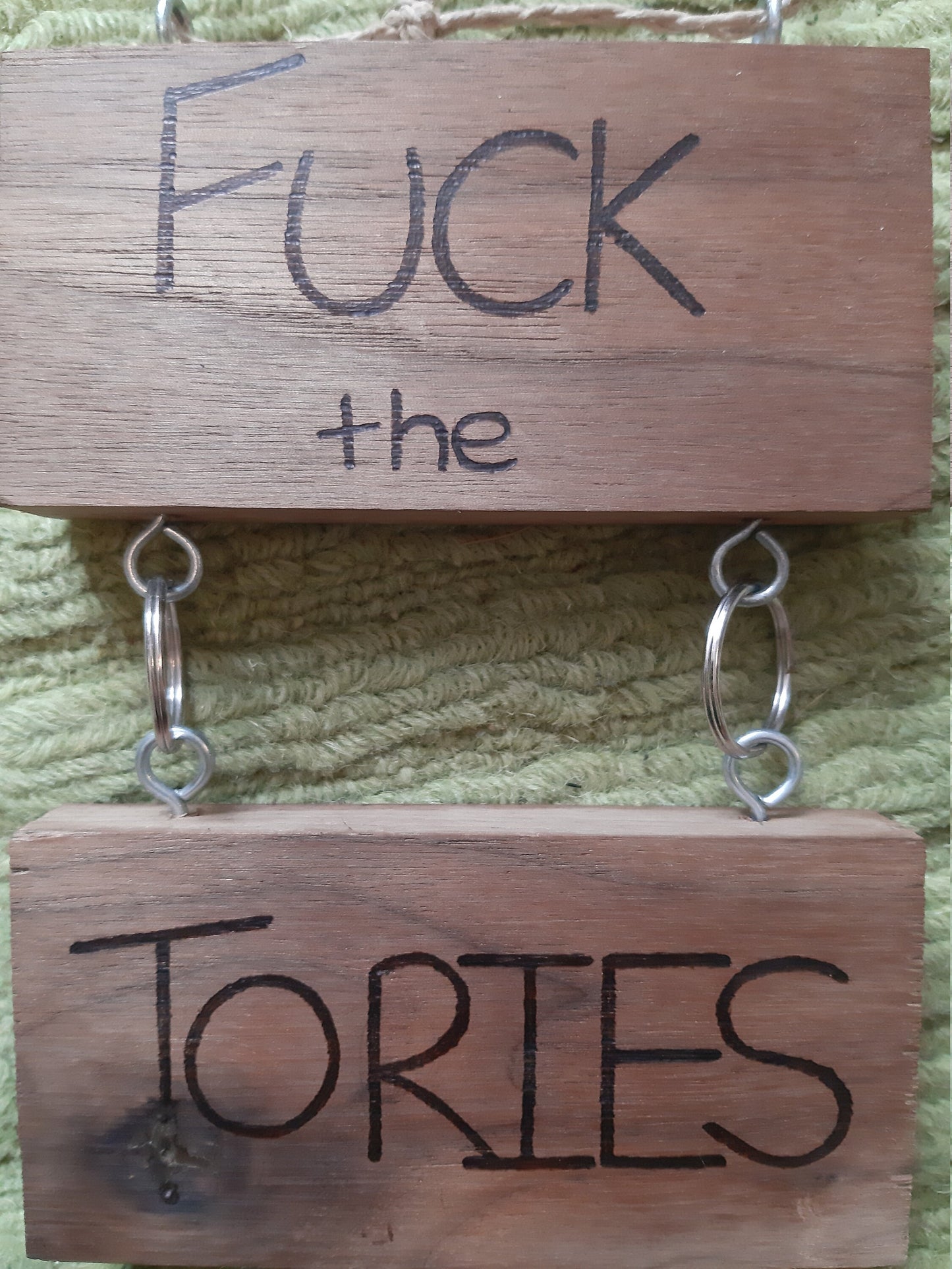F**k the Tories wall hanging