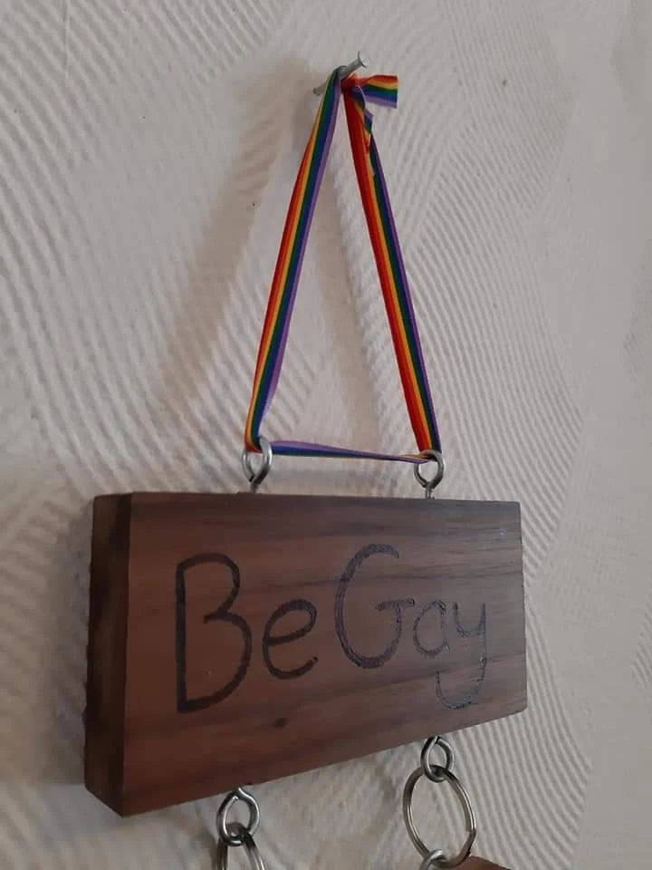 Be Gay Do Crime wall hanging