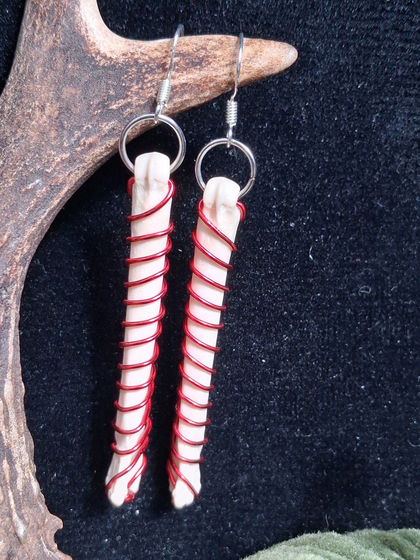 Candycane Fox Bone earrings