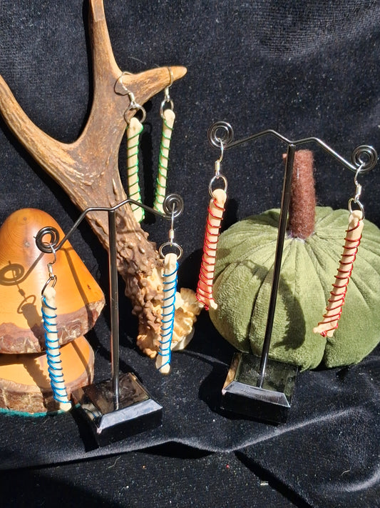 Candycane Fox Bone earrings
