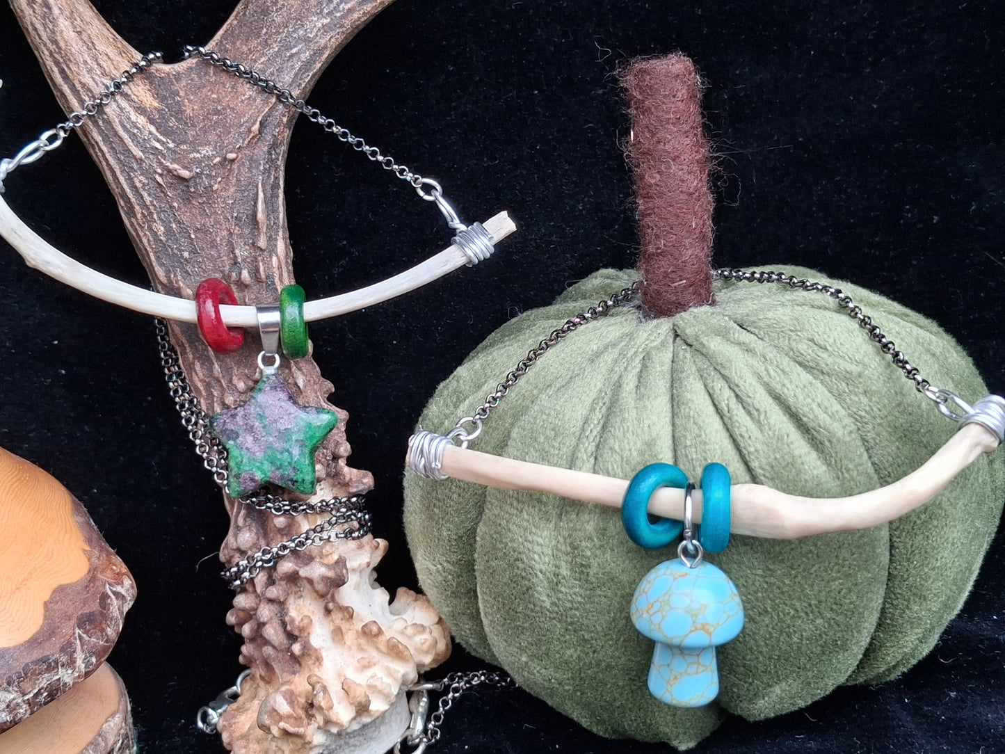 Fox Rib and Charm Necklace
