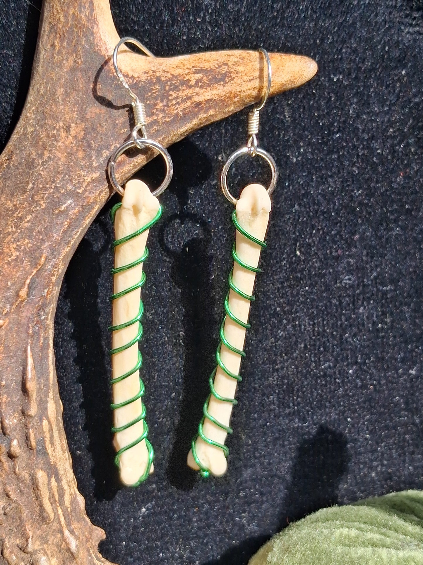 Candycane Fox Bone earrings
