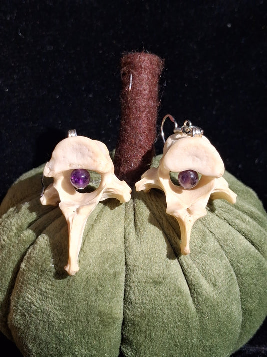 Badger Vertebrae with Amethyst