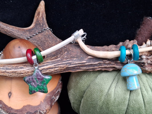 Fox Rib and Charm Necklace