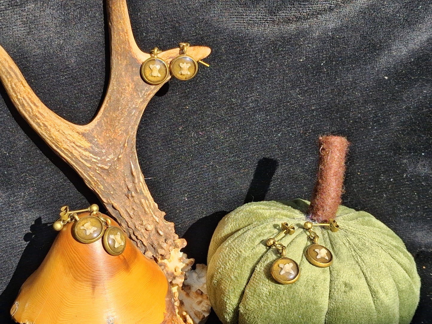 Mouse Vertebrae Drop Earrings