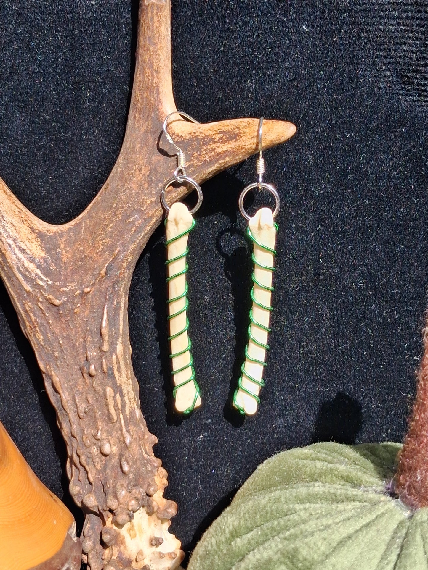 Candycane Fox Bone earrings
